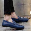 Matel Embellishment Faux Leather Casual Shoes - Bleu 44