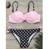 Ensemble de Bikini Tordu à Pois - Rose S