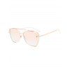 Lunettes de soleil cadre géométrique métallique avec double barres - Or Cadre / Objectifs Rose 