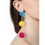 Fuzzy Ball Chain Hook Drop Earrings - COLORMIX 