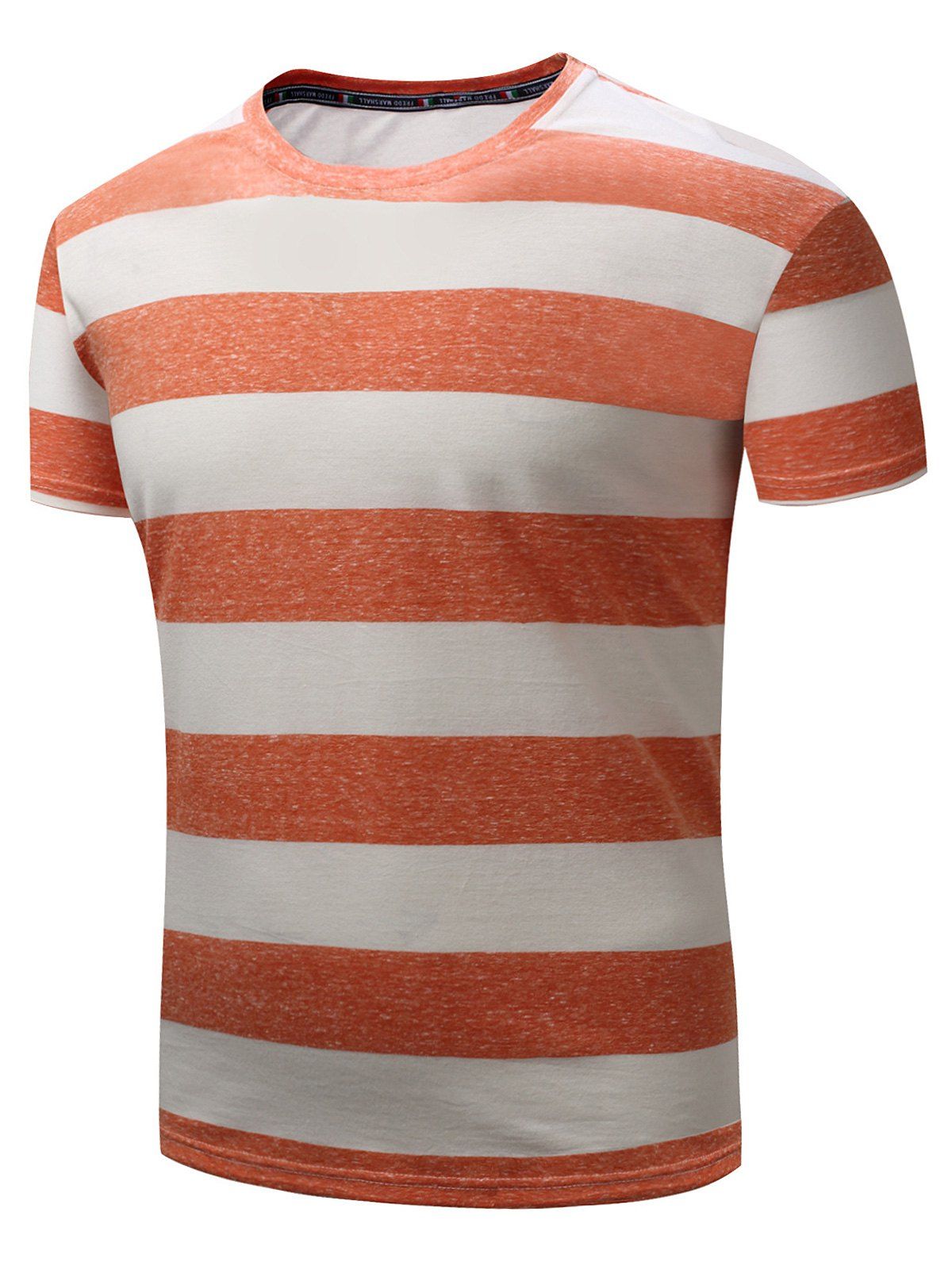 [41 Off] 2021 Broad Striped Short Sleeve T Shirt In Orange Red Dresslily