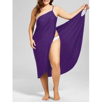 

Plus Size Beach Cover-up Wrap Dress, Purple