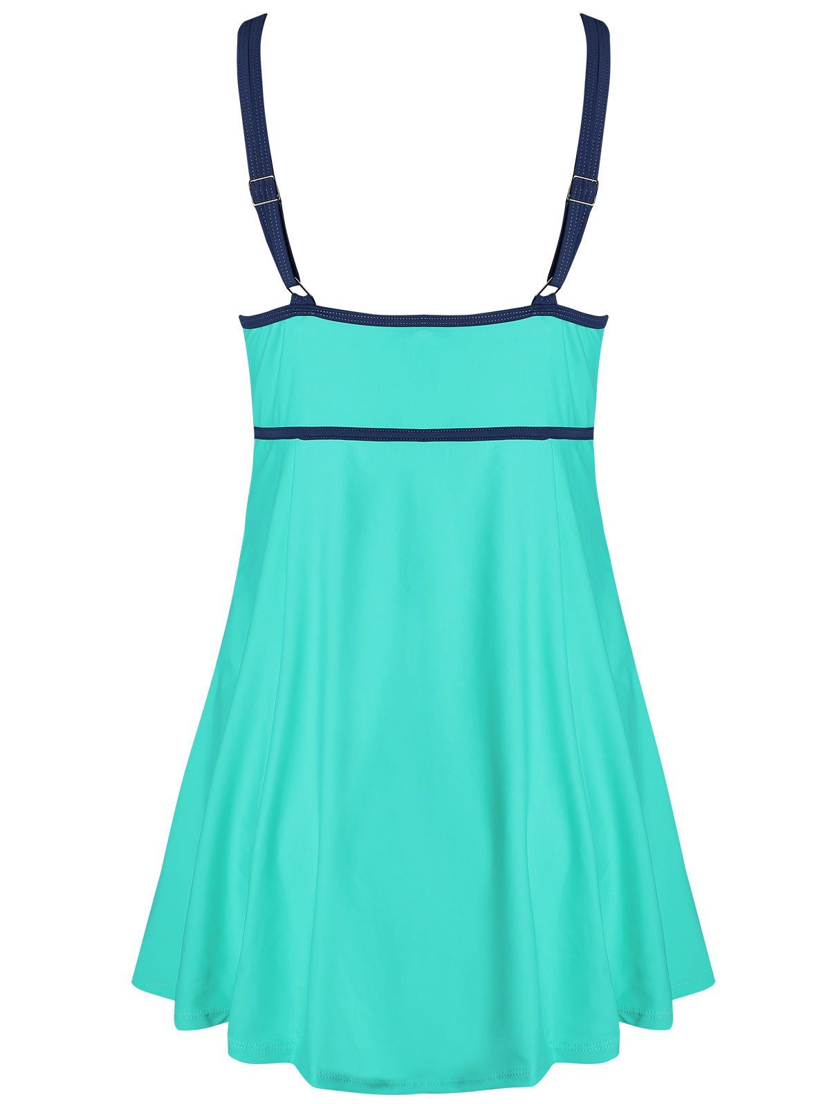 2017 Skirted Plus Size One Piece Cami Swimwear GREEN XL In Plus Size Swimwear Online Store. Best