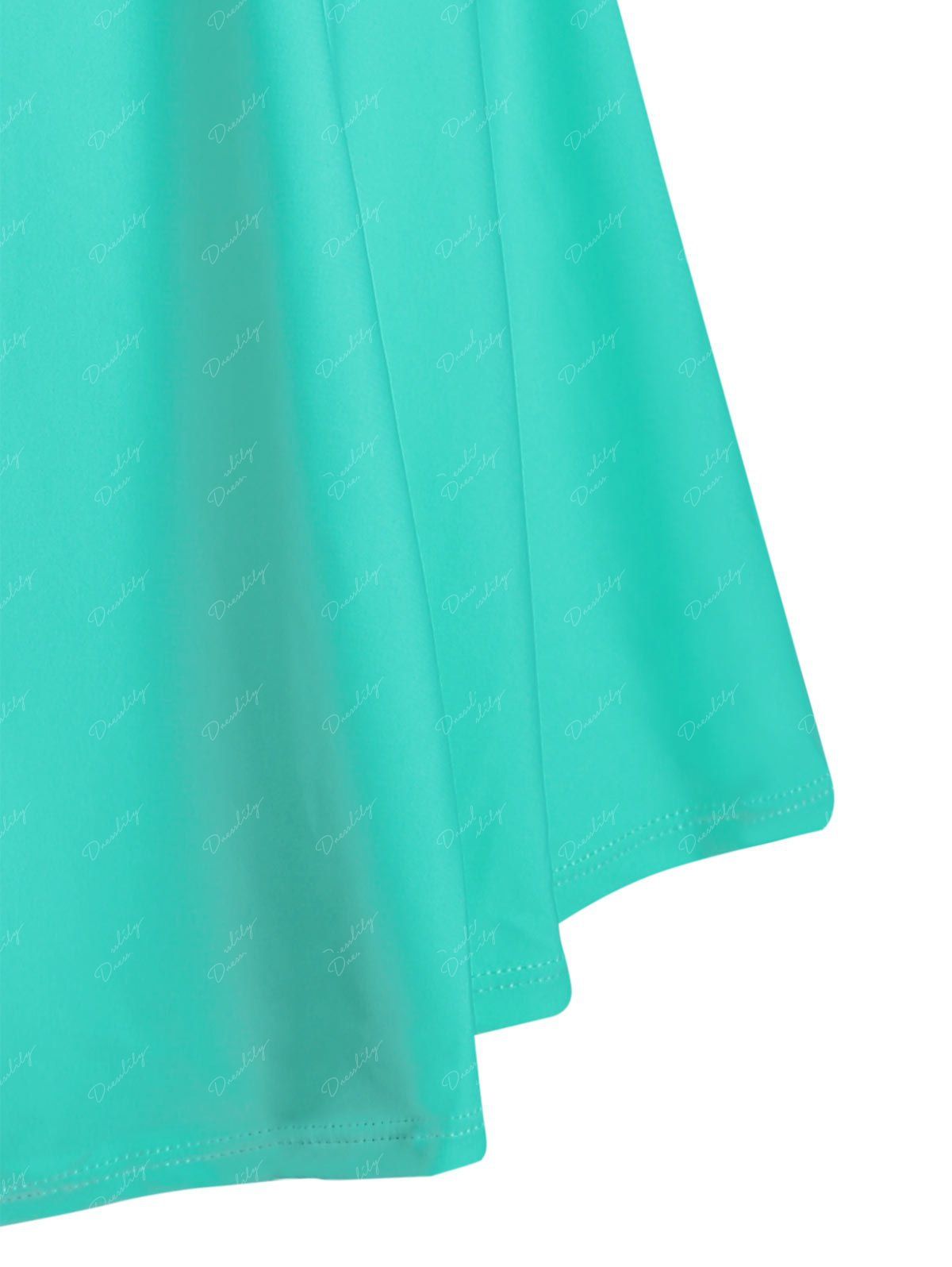 2018 Skirted Plus Size One Piece Cami Swimwear GREEN XL In Plus Size Swimwear Online Store. Best