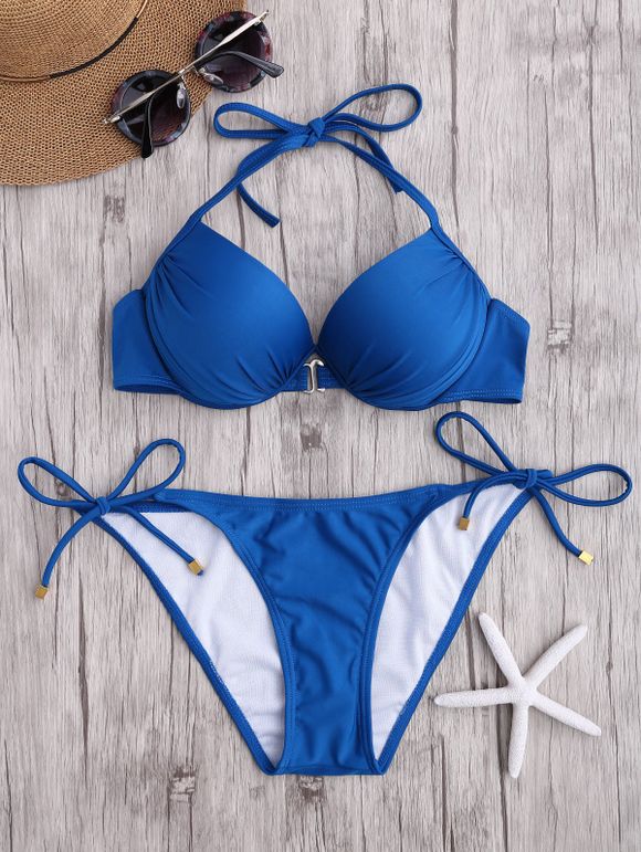 Ensemble bikini push-up - Bleu L