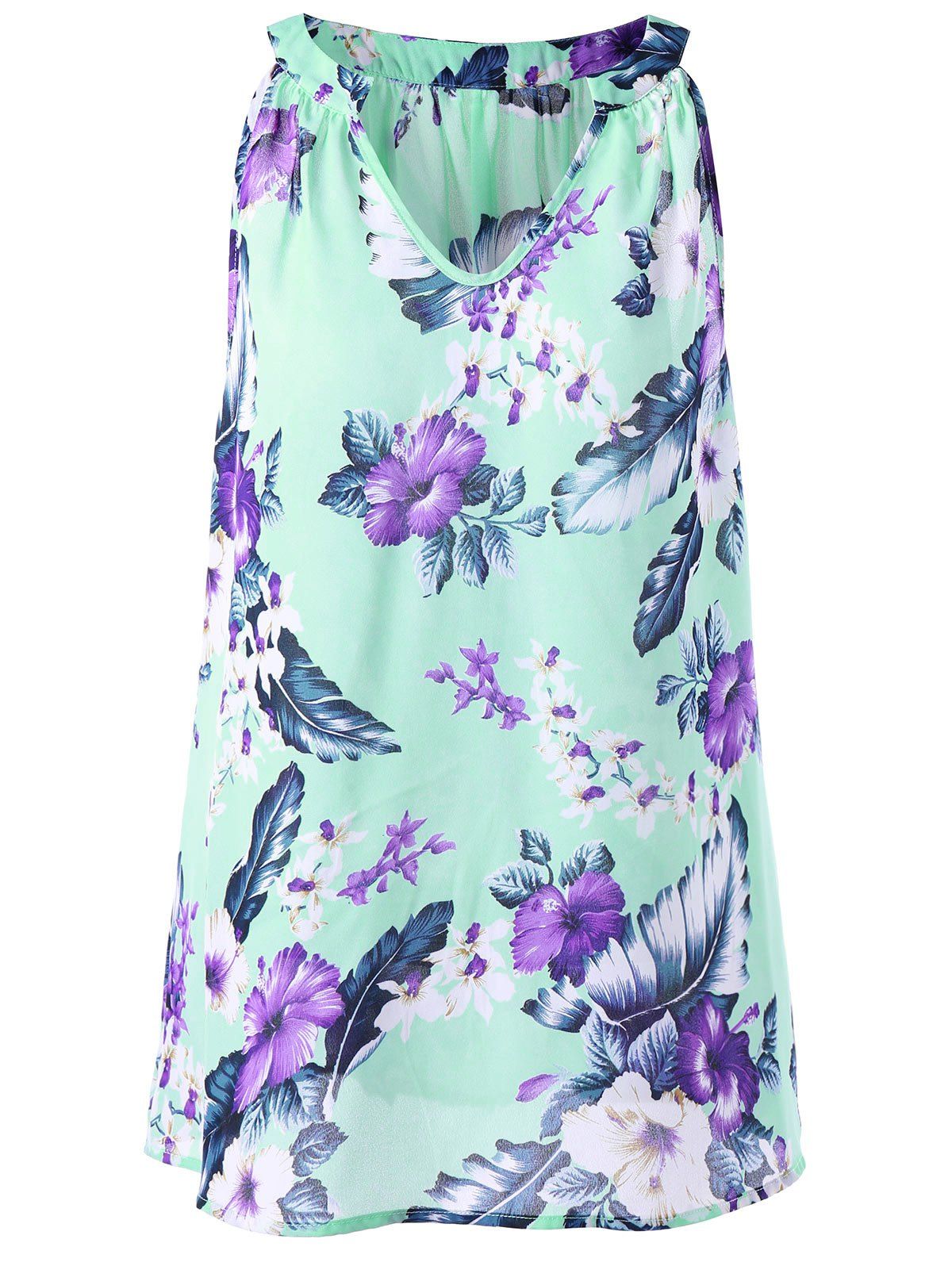 

Plus Size Floral Tent Blouse, Mint