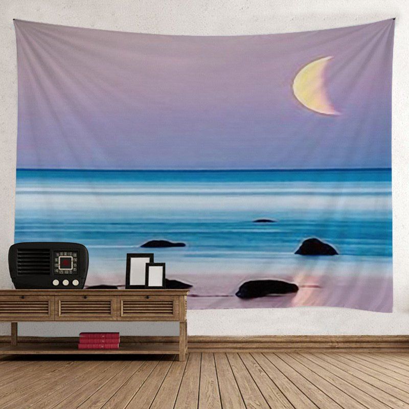 

Beach Sea Sunset Print Tapestry Wall Hanging Art Decor, Lake blue