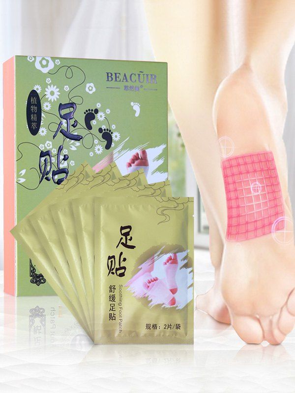 

5 Pairs Bamboo Vinegar Essence Detox Foot Patch, Green