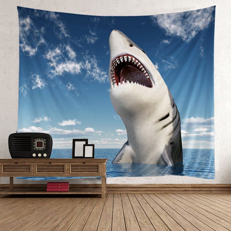 [41% OFF] 2020 Shark Beach Home Decor Tapestry In BLUE | DressLily