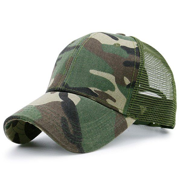 

Camo Mesh Splicing Pattern Baseball Hat, Acu camouflage