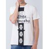 T-shirt à Manches Courtes à Imprimé Dessin Animé - Blanc 3XL
