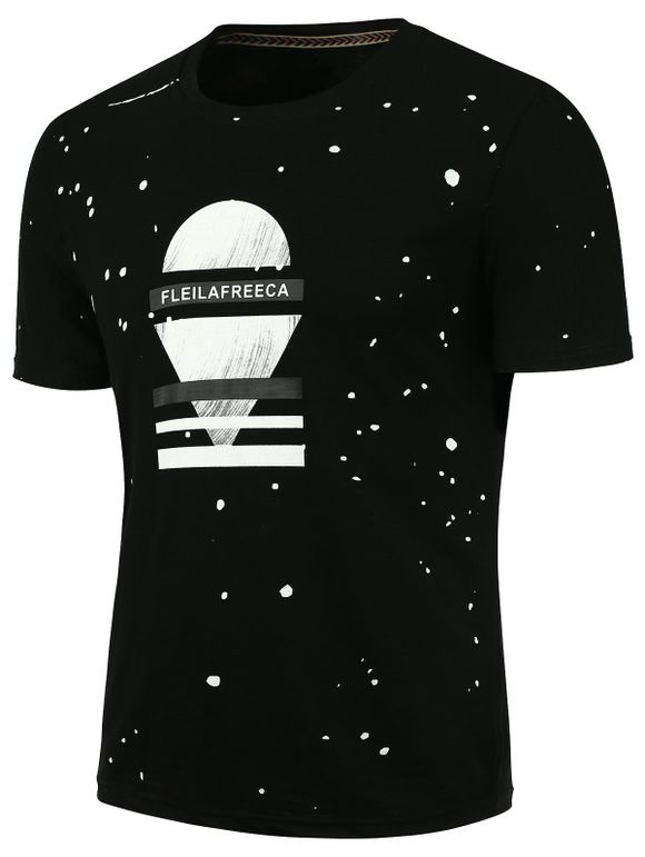 Paint Splatter Graphic T-shirt - Noir 3XL