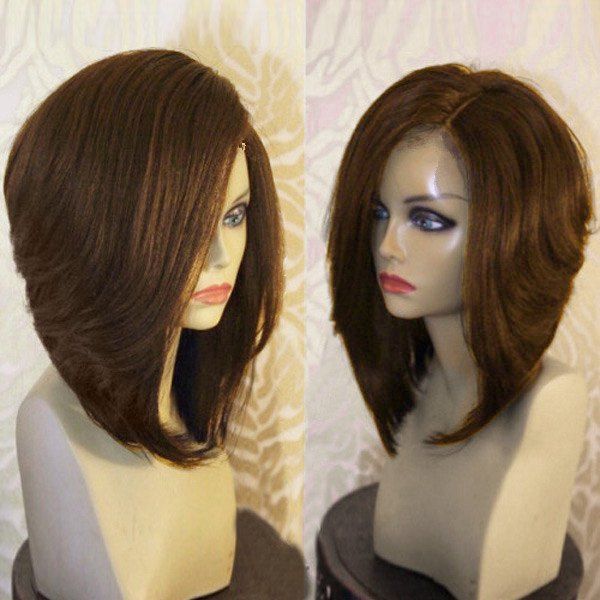 

Side Part Natural Straight Short Synthetic Wig, Light brown