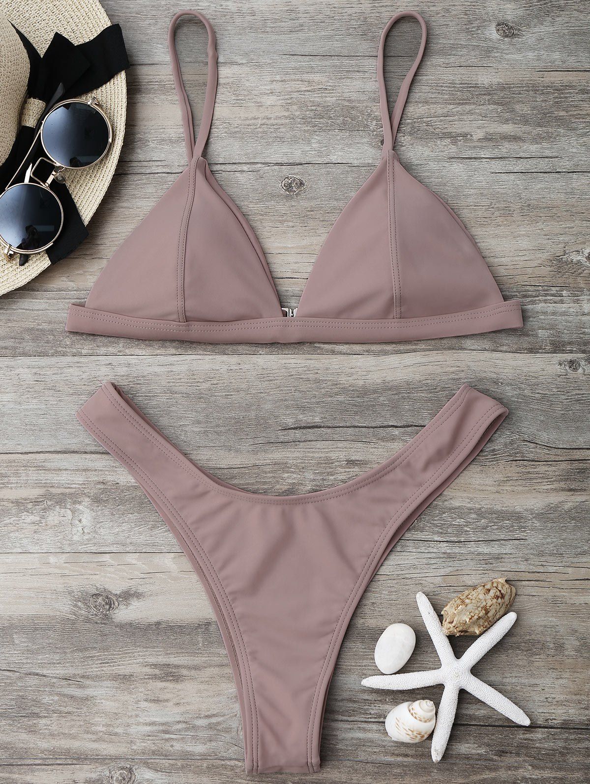 

High Cut Cheeky Bikini Set, Nude pink