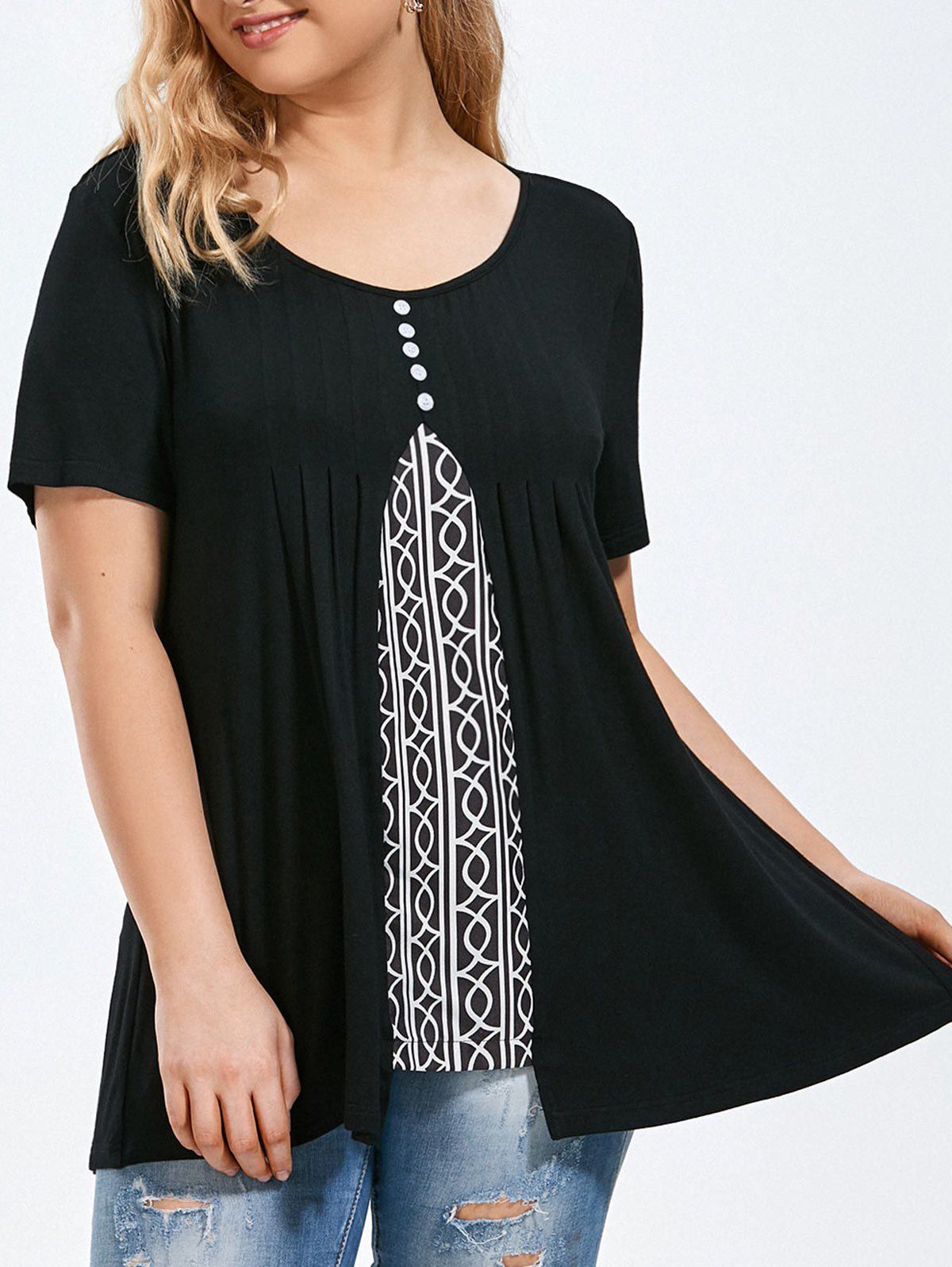 black panel shirt