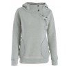 Inclined Zipper Pockets Long Sleeve Pullover Hoodie - GRAY L