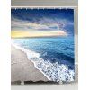 Rideau de douche panoramique à l'eau imperméable à la plage - Bleu clair W59 INCH * L71 INCH