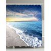 Rideau de douche panoramique à l'eau imperméable à la plage - Bleu clair W71 INCH * L71 INCH