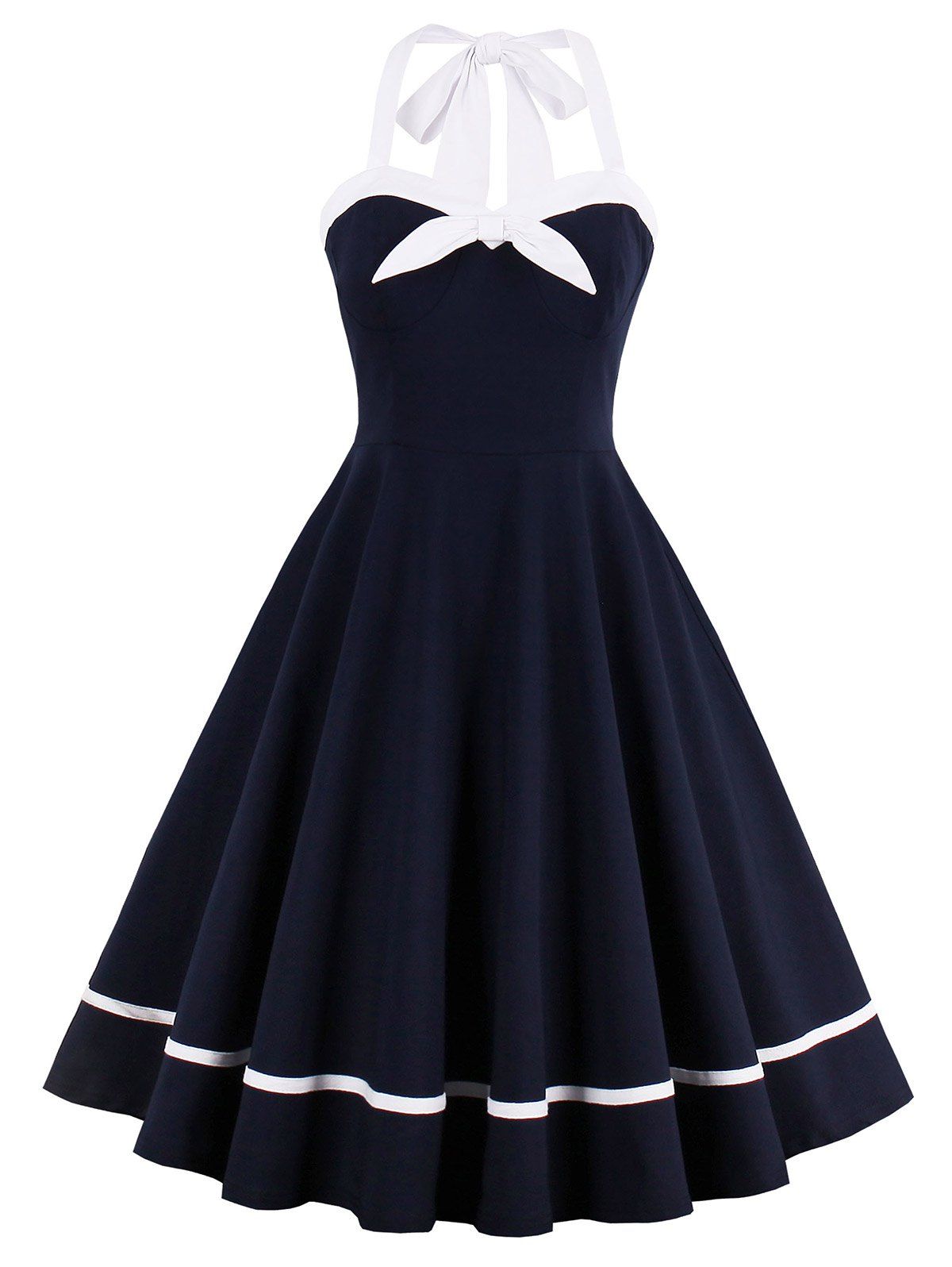 Sleeveless Halter A Line Dress, PURPLISH BLUE, XL in Vintage Dresses ...