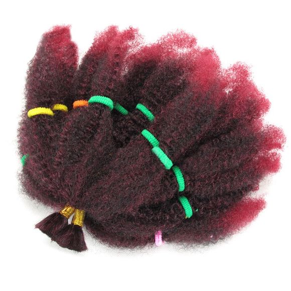 Fluffy Long Afro Kinky Cheveux synthétiques bouclés - Bordeaux 