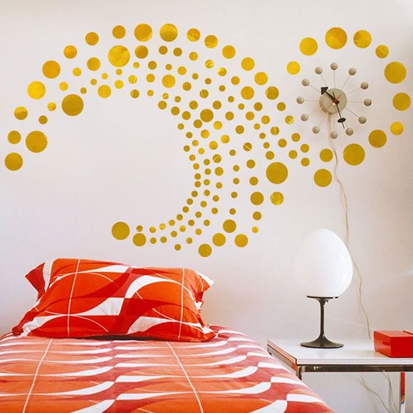 Autocollant mural en vinyle à forme ronde - d'or 