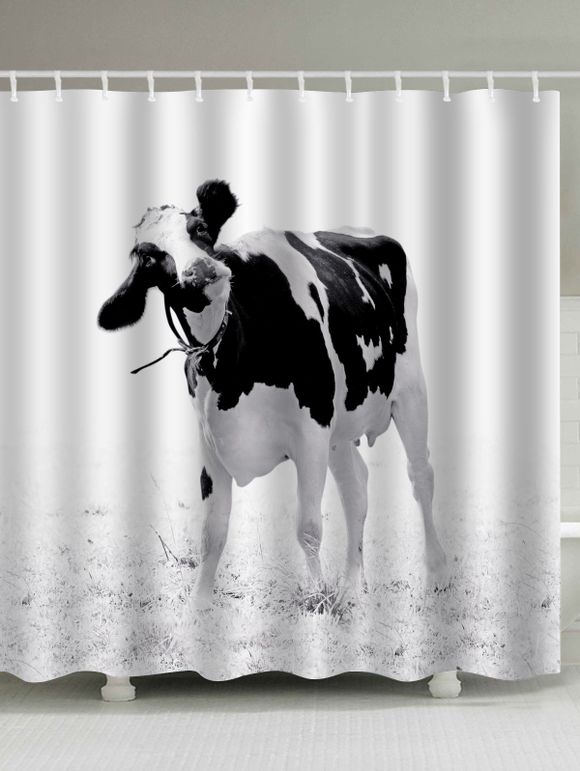 Rideau de Douche Imperméable Vache Imprimée - Blanc W71 INCH * L71 INCH