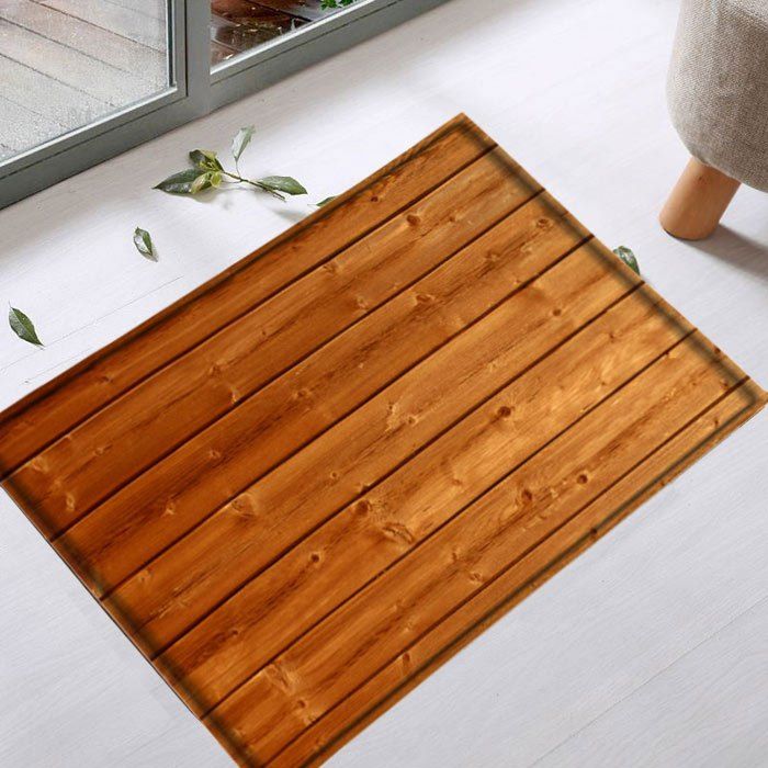 

Indoor Outdoor Woodgrain Absorption Area Rug, Brown