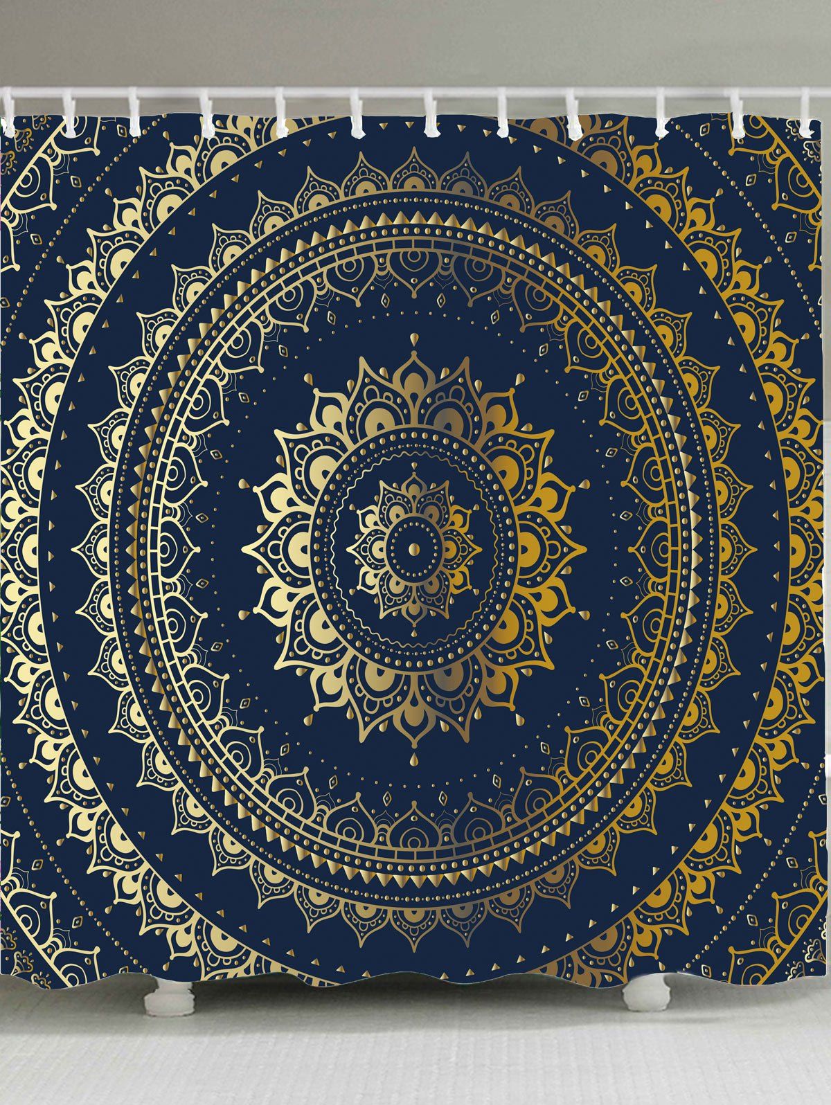 

Bohemian Mandala Floral Print Fabric Shower Curtain, Colorful