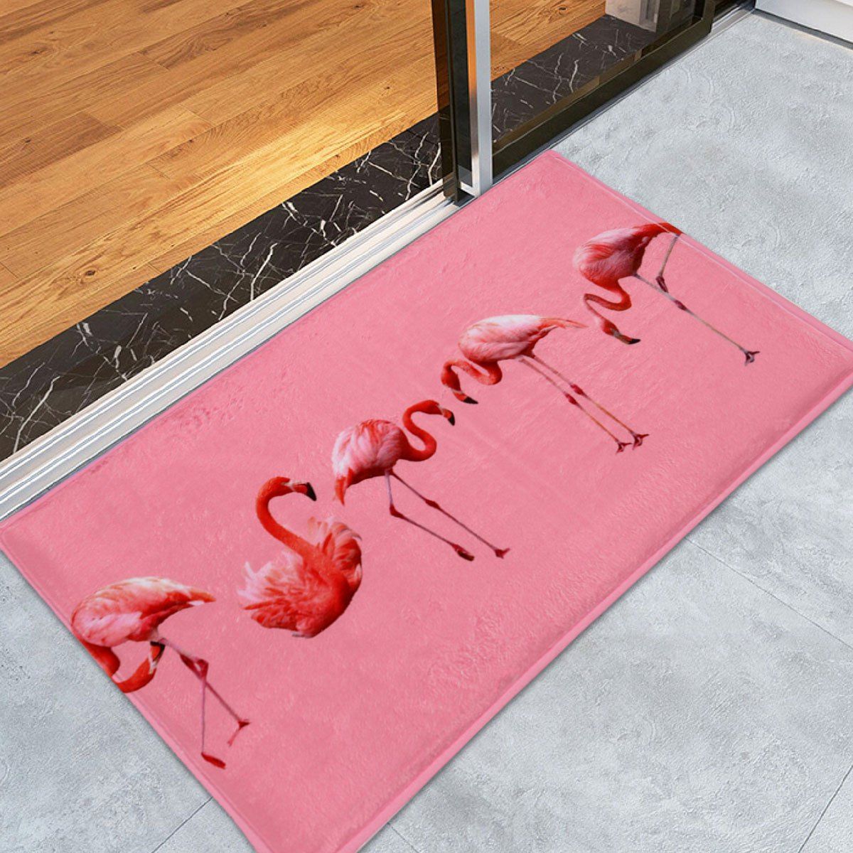 

Coral Velvet Flamingo Floor Bath Rug, Pink