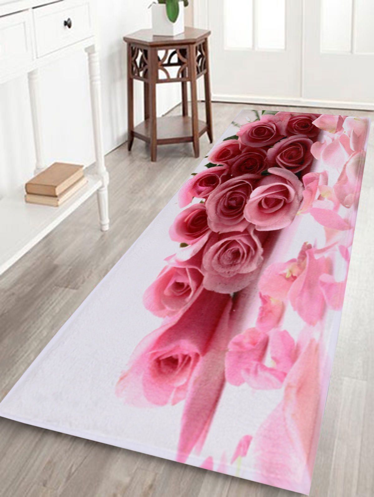 

Coral Velvet Water Absorption Rose Area Rug, Pink