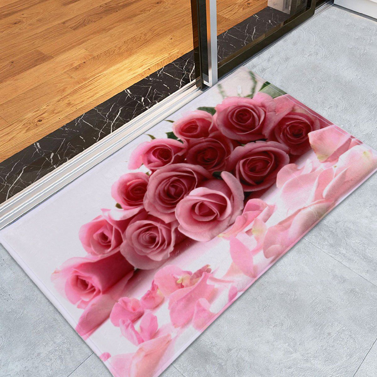 

Coral Velvet Water Absorption Rose Area Rug, Pink