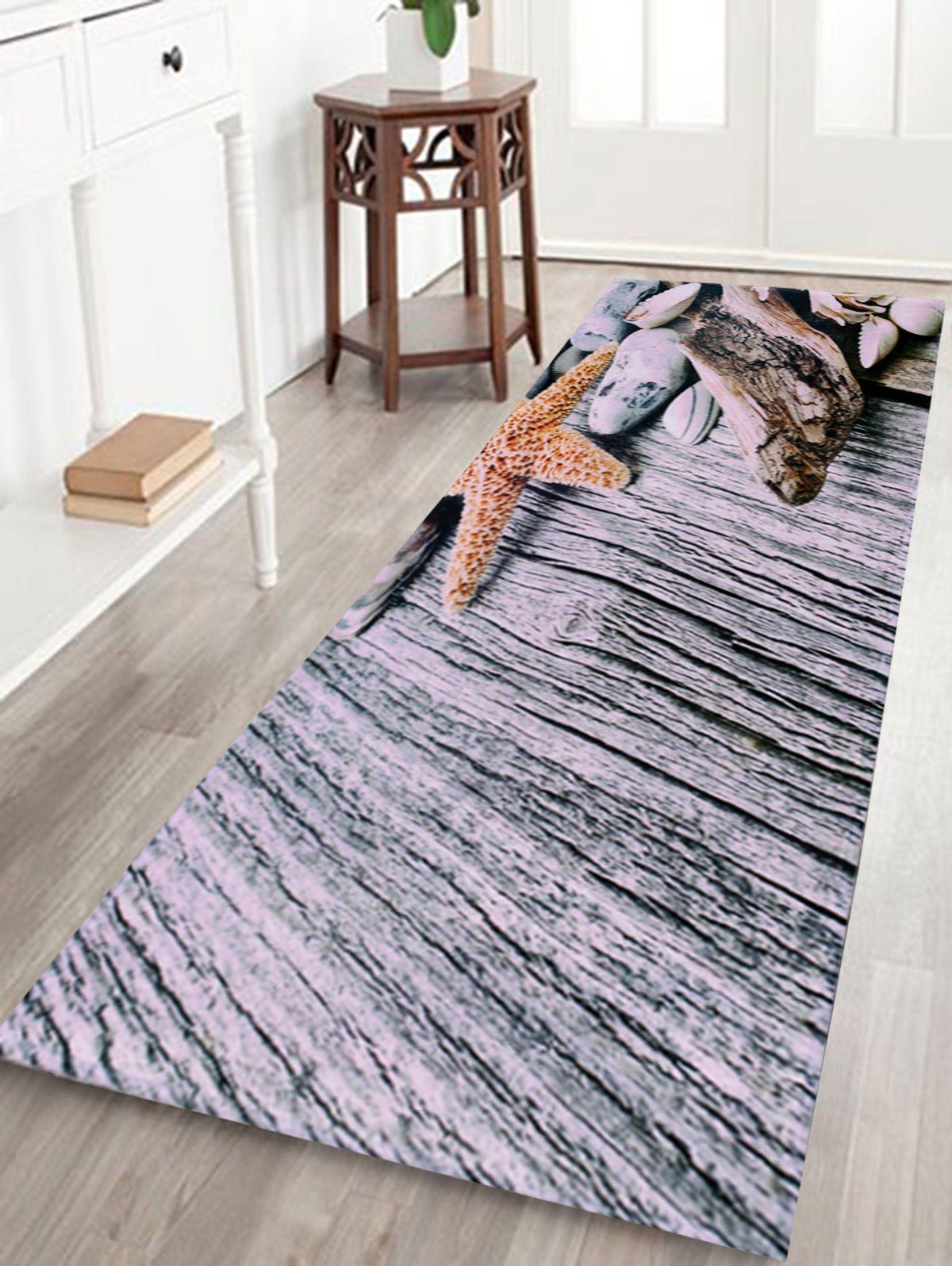 

Room Entrance Coral Fleece Starfish Floor Mat, Gray