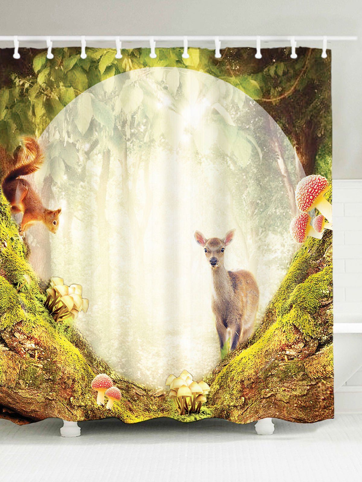 

Bathroom Waterproof Secret Garden Sheep Shower Curtain, Colormix