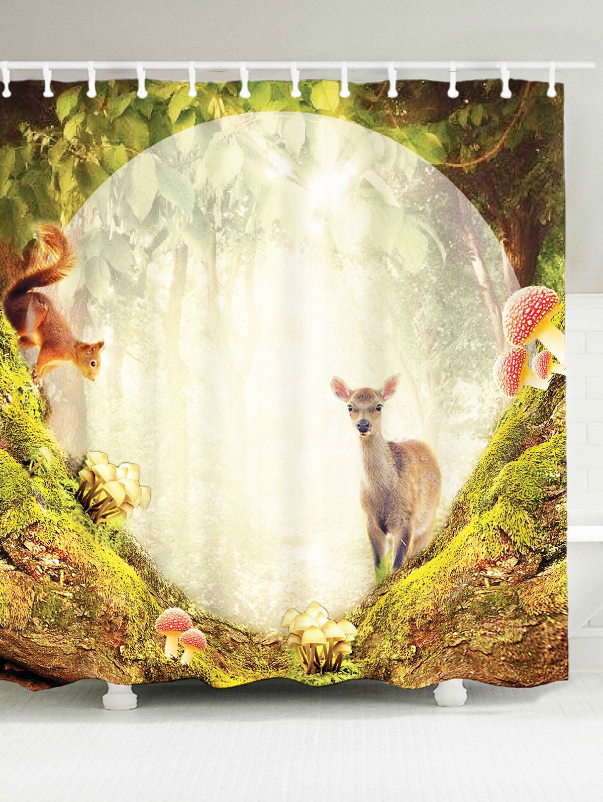 

Bathroom Waterproof Secret Garden Sheep Shower Curtain, Colormix