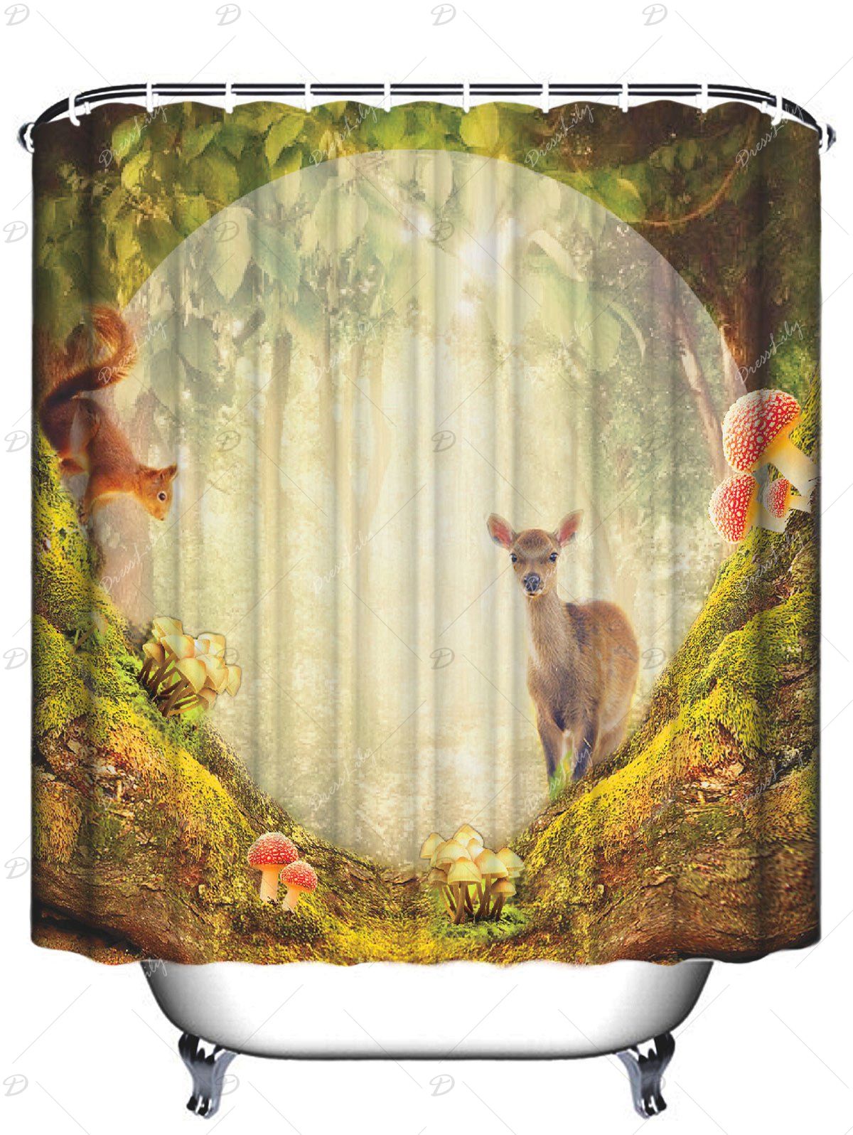 2018 Bathroom Waterproof Secret Garden Sheep Shower Curtain COLORMIX W