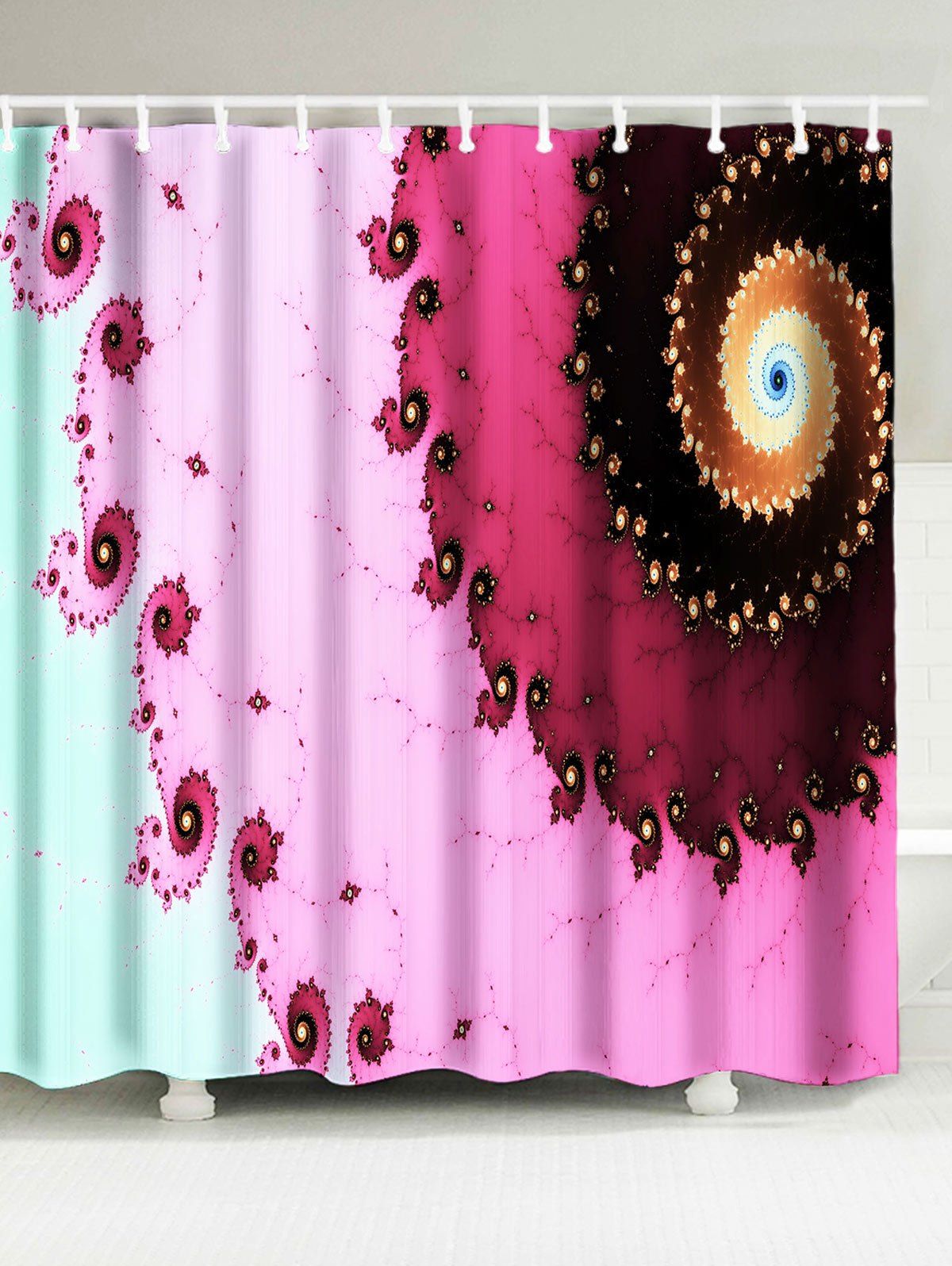 

Abstract Space Print Fabric Shower Curtain, Colorful