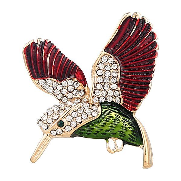 

Rhinestone Fly Bird Shape Brooch, Red