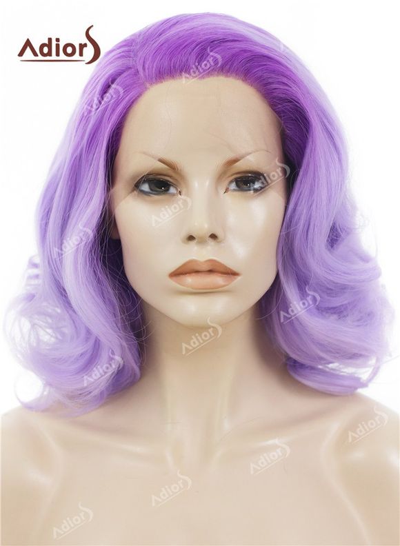 Adiors Medium Side Swept Bang Curly Colormix Lace Front Synthetic Wig - JUBILEE 