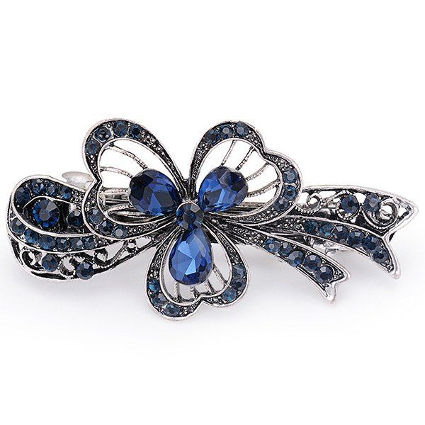 

Artificial Sapphire Flower Hollow Out Barrette, Blue