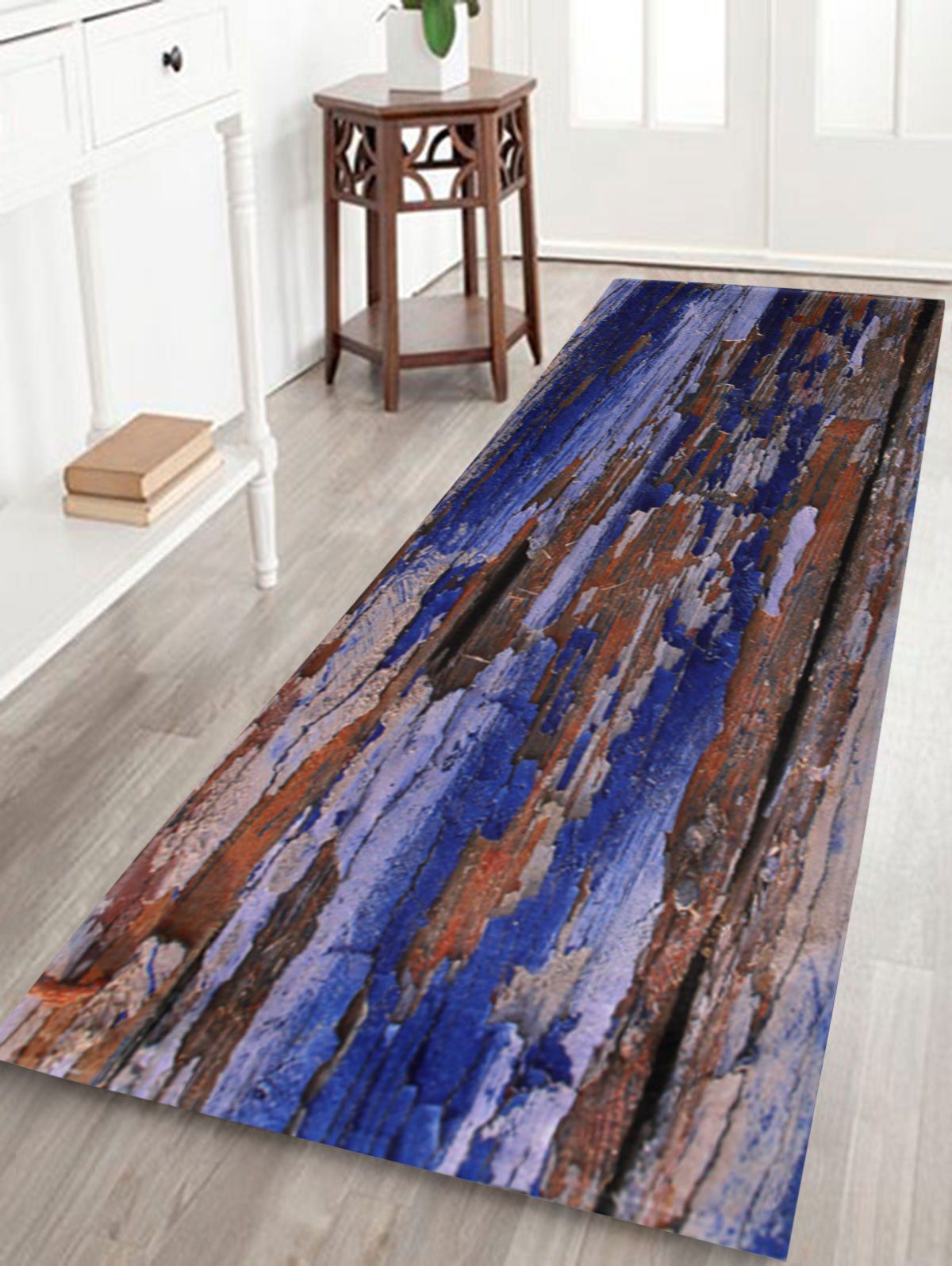 

Home Entrance Vintage Plank Coral Fleece Rug, Colormix
