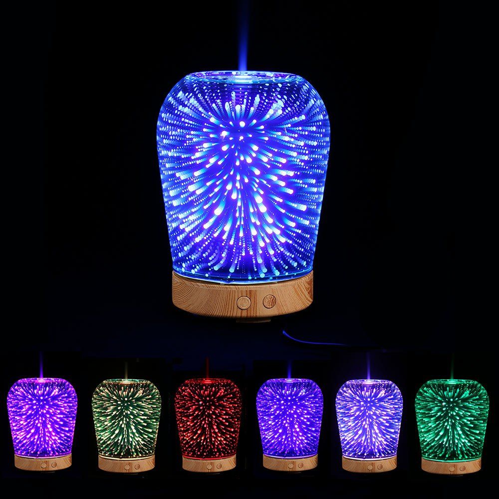 

Aromatherapy Oil Diffuser 3D Color Change LED Light Humidifier, Colorful