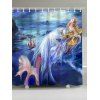 Rideau de douche à motif imperméable à la sirène - Bleu W71 INCH * L79 INCH