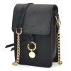 Sac à Bandoulière avec Chaînes et Détail Orné de Métal - Noir 