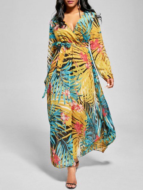 chiffon long sleeve maxi