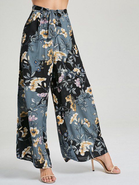 [41% OFF] 2019 Floral Palazzo Pants with Pockets In FLORAL L ...