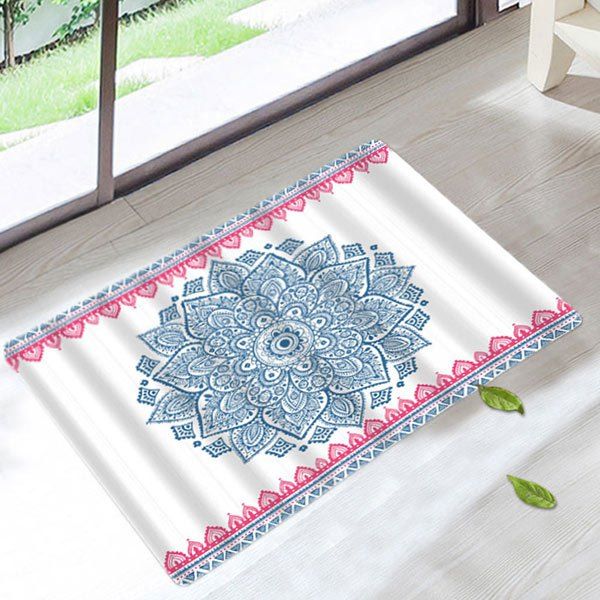 

Mandala Anti Slip Home Floor Bath Rug, White