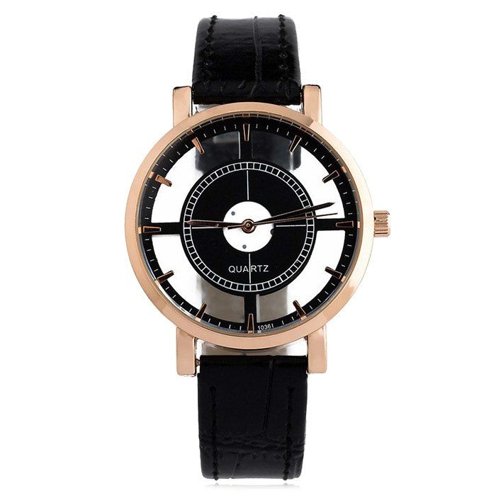 

Hollow Out Faux Leather Watch, Black