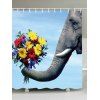 Rideau de douche en tissu imprimé à fleurs d'éléphant - coloré W71 INCH * L71 INCH