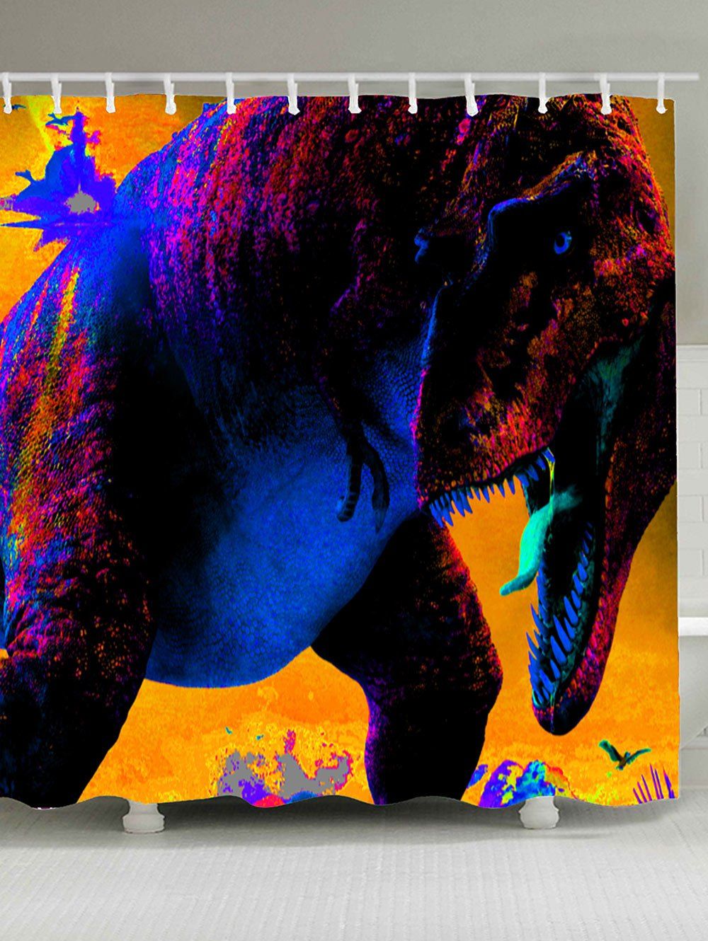 

Waterproof Dinosaur Print Shower Curtain, Colorful