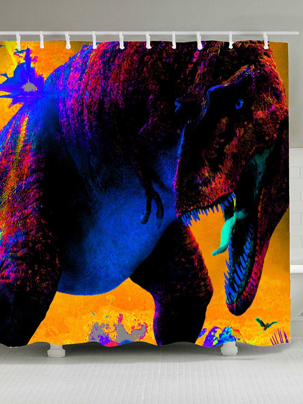 

Waterproof Dinosaur Print Shower Curtain, Colorful